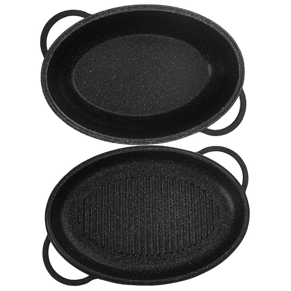 Versatile 10L pot with grill pan and glass lid