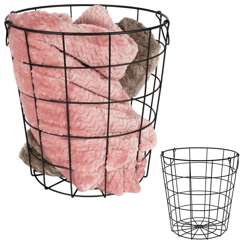 Versatile Black Storage Basket for Home and Office