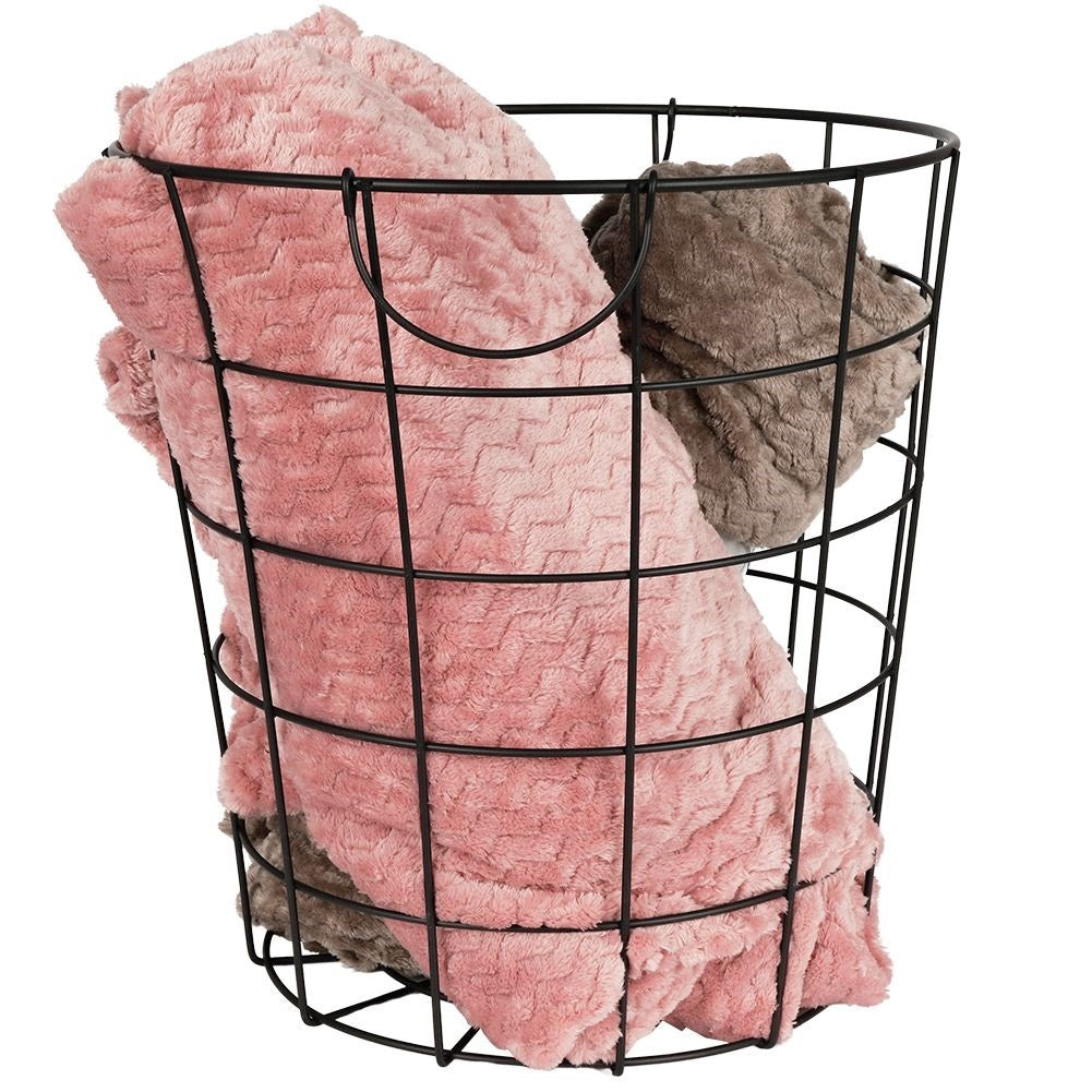 Versatile Black Storage Basket for Home and Office