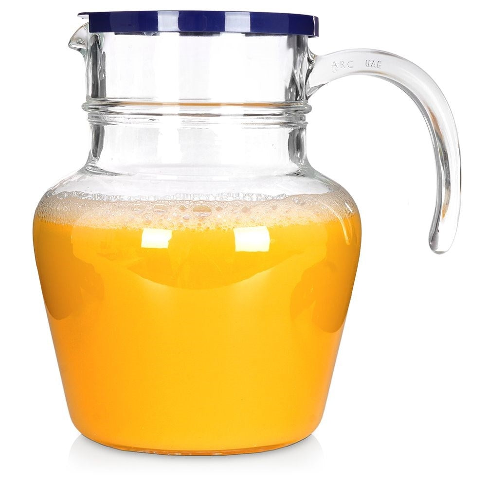 Versatile Glass Pitcher with Lid, Spout and Handle for Beverages