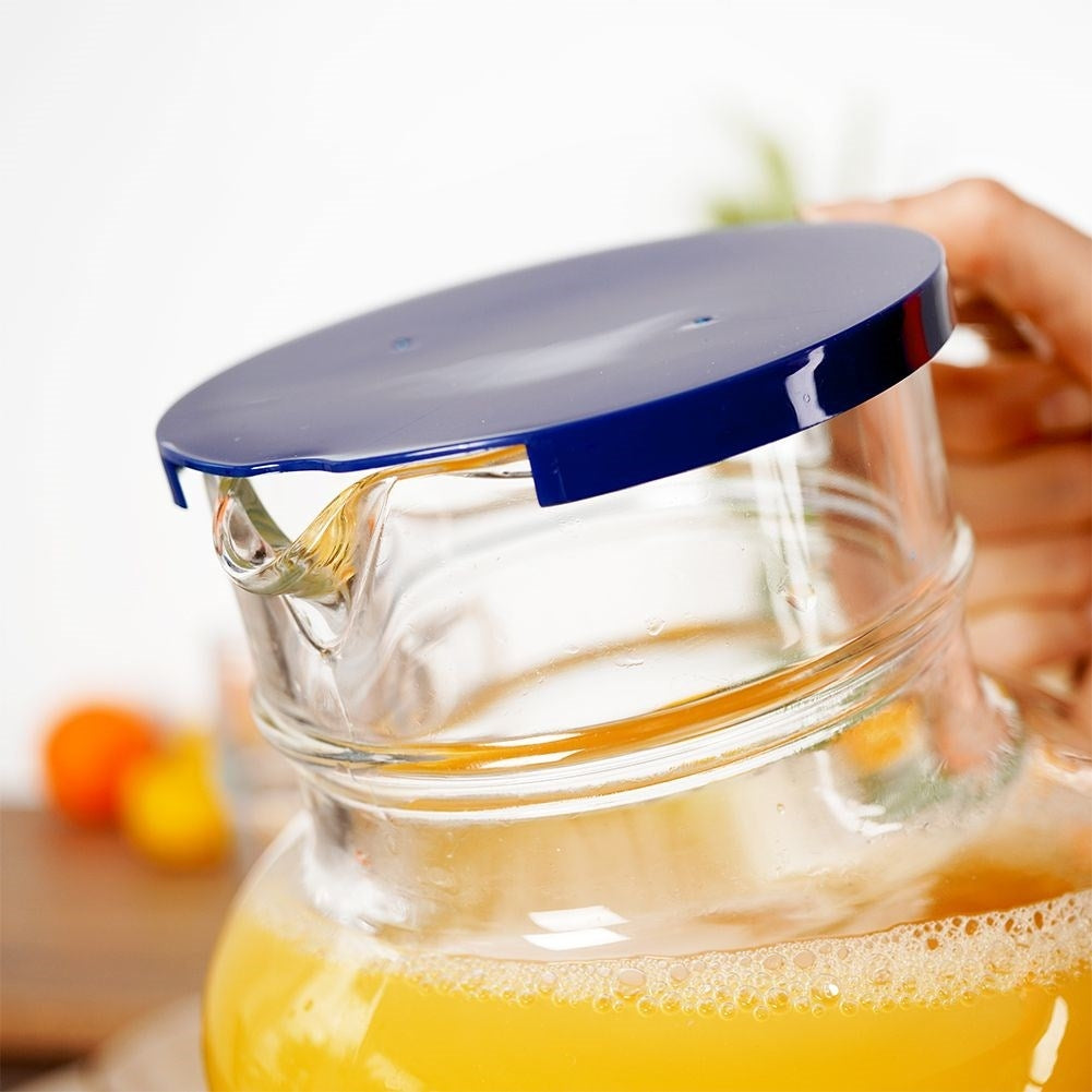 Versatile Glass Pitcher with Lid, Spout and Handle for Beverages