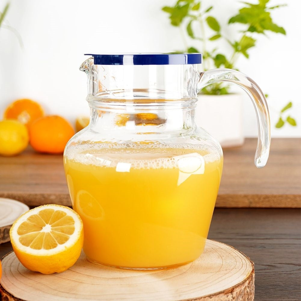 Versatile Glass Pitcher with Lid, Spout and Handle for Beverages