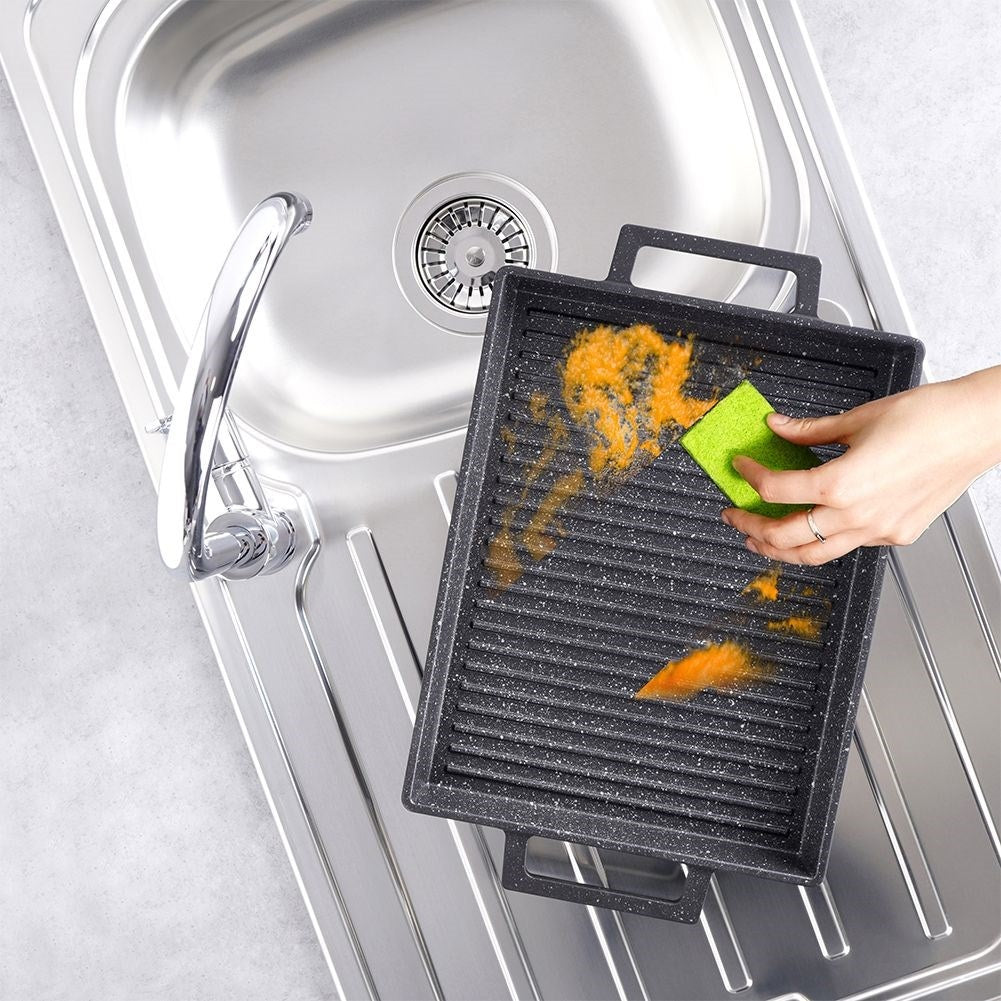 Versatile Grill Plate: Stove, Grill & Oven with Non-Stick
