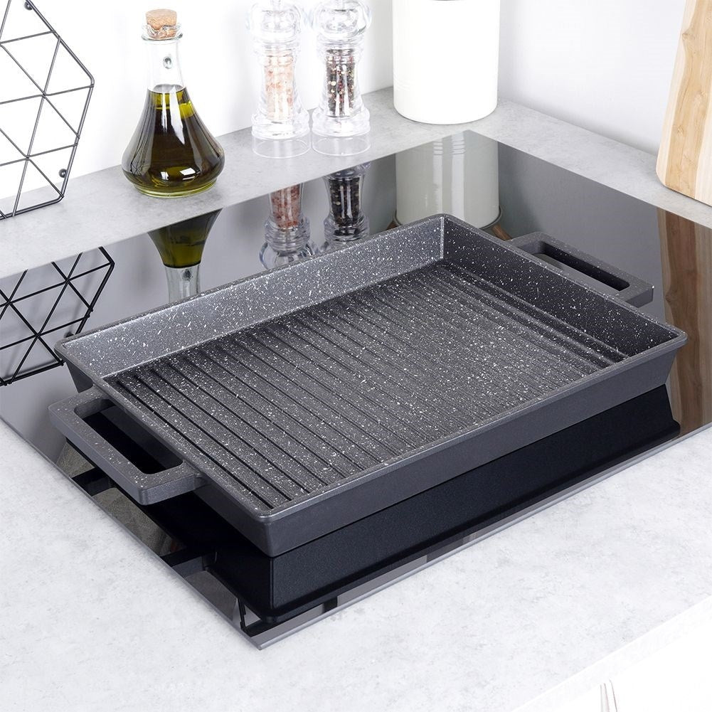 Versatile Grill Plate: Stove, Grill & Oven with Non-Stick