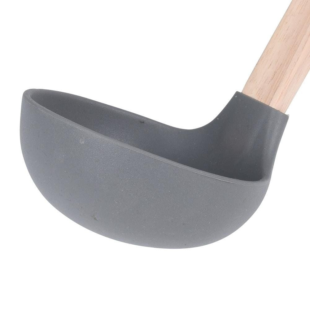 Versatile Silicone Spoon with Comfortable Wooden Handle