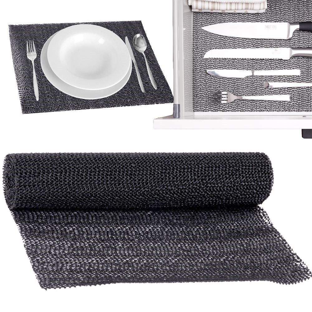 Versatile anti-slip mat in flexible black material