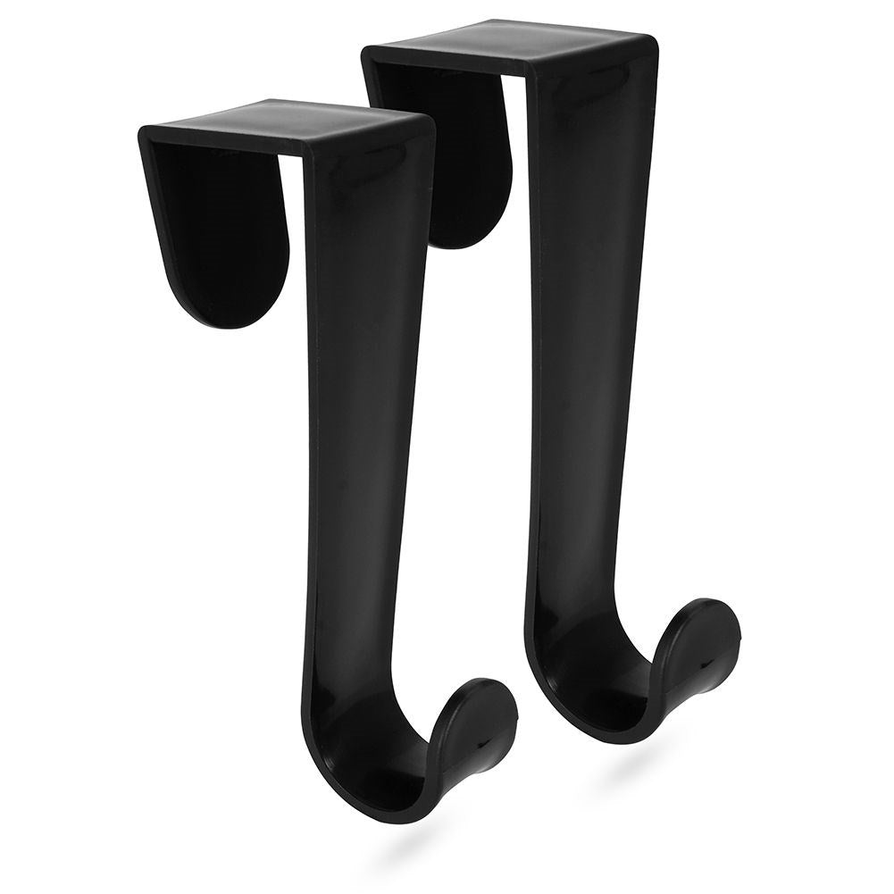 Versatile black plastic hooks, hang without drilling