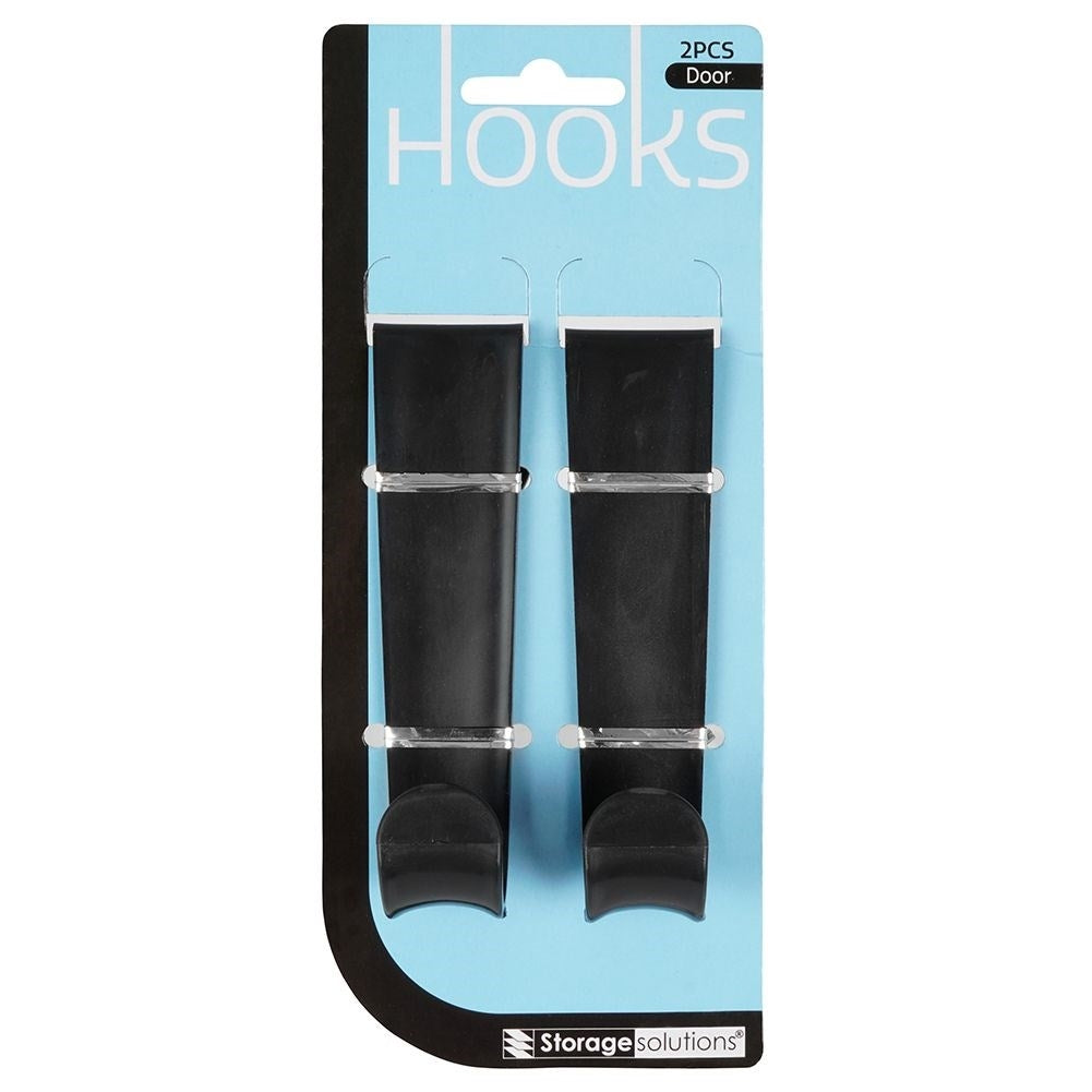 Versatile black plastic hooks, hang without drilling