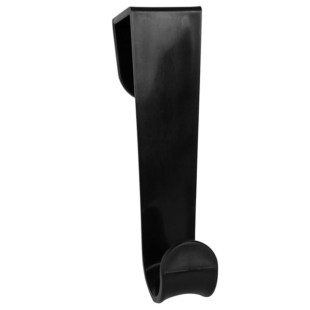 Versatile black plastic hooks, hang without drilling