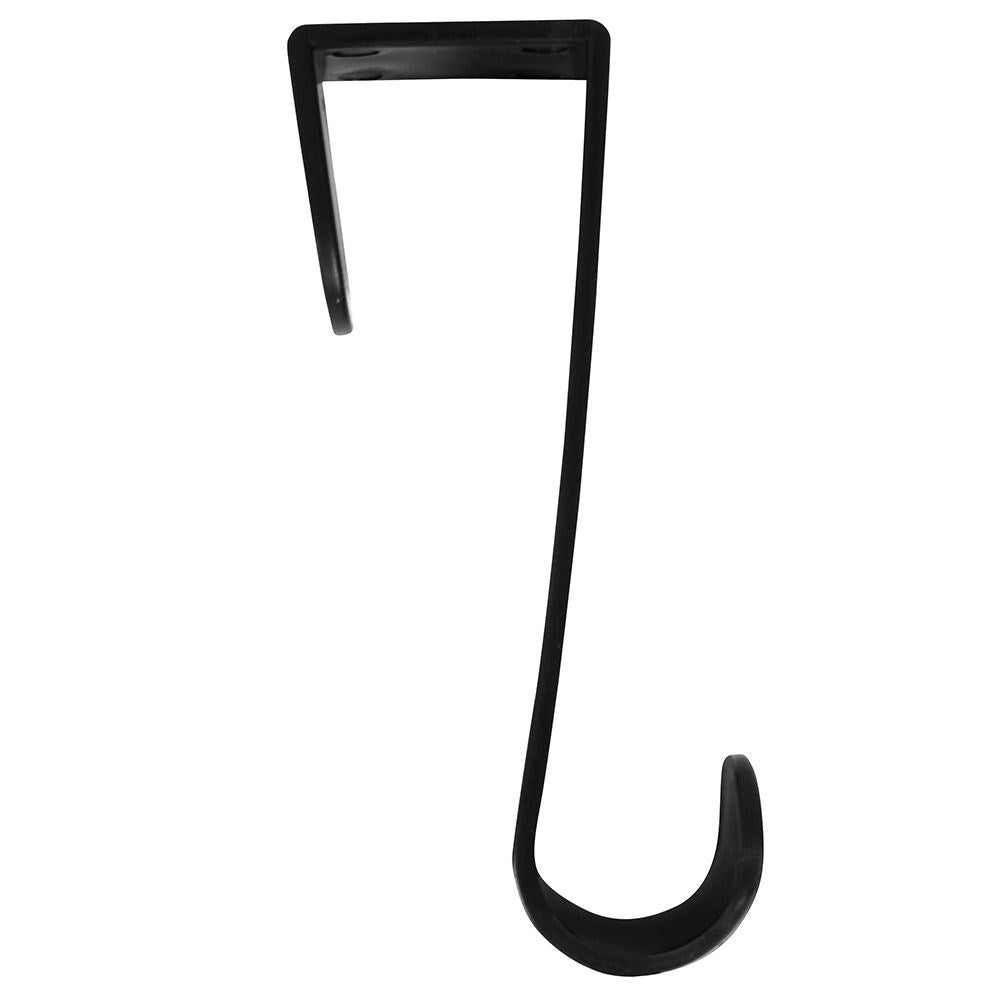Versatile black plastic hooks, hang without drilling