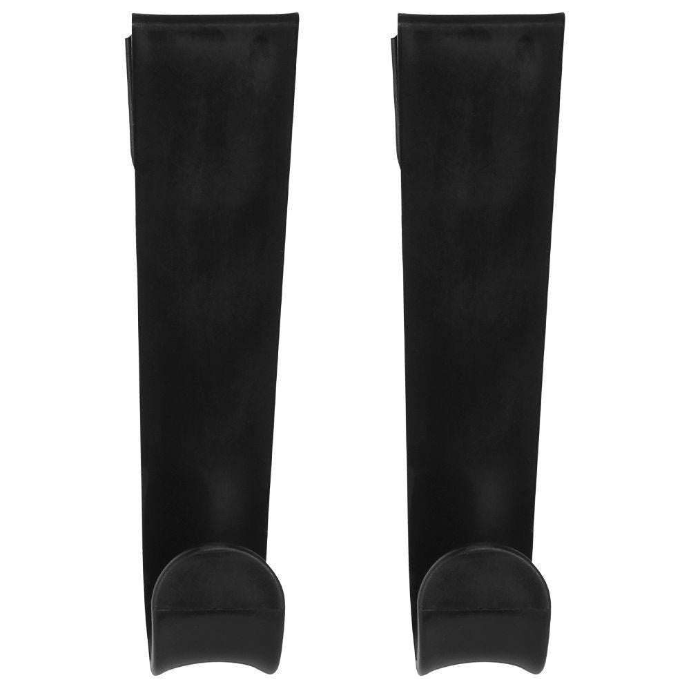 Versatile black plastic hooks, hang without drilling