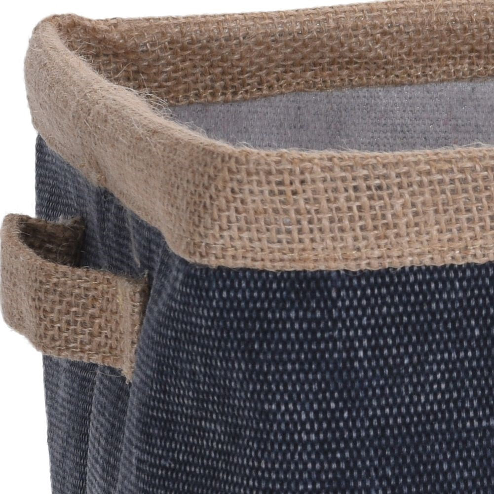 Versatile canvas-made basket for storing small items.