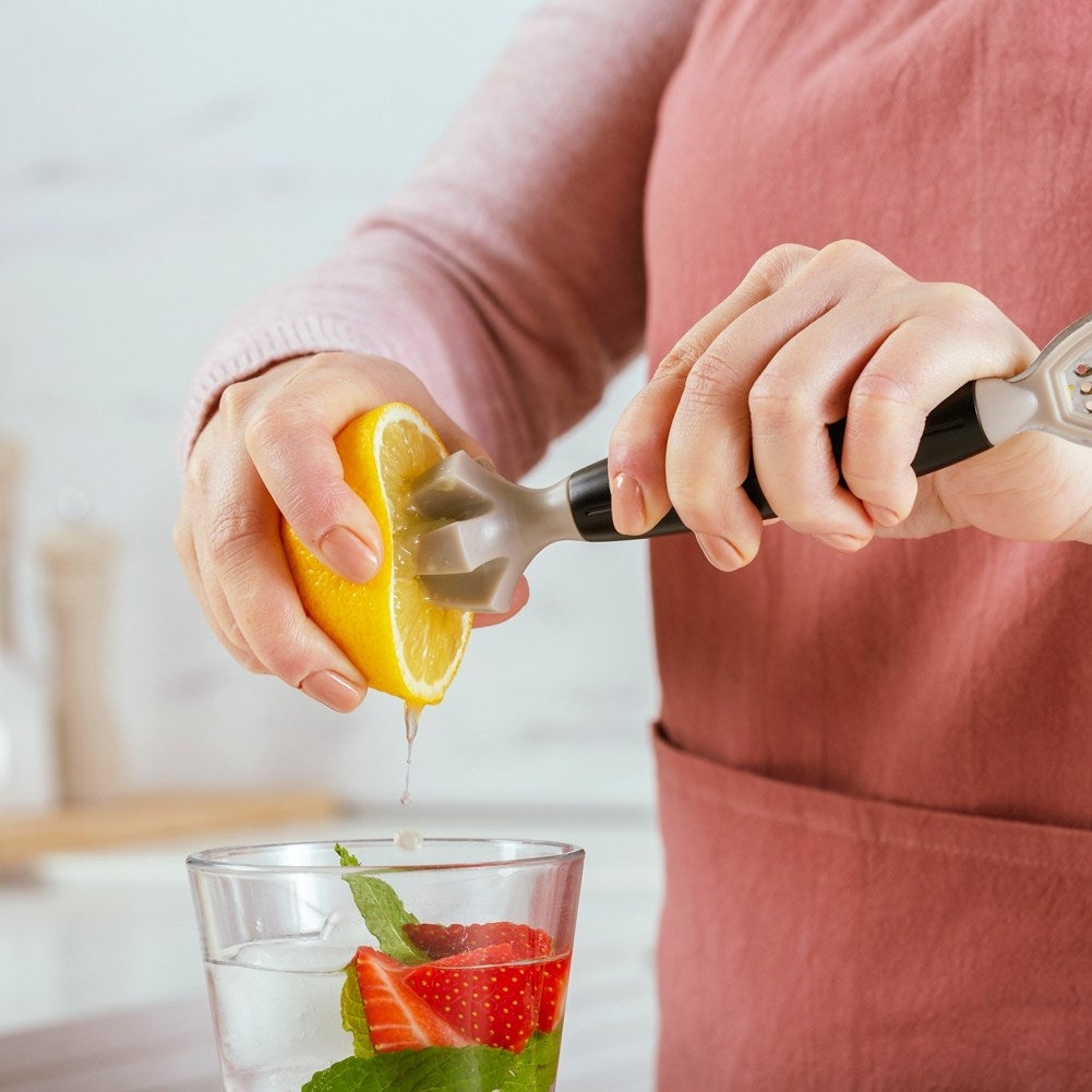 Versatile citrus press with scraper, grater and core remover