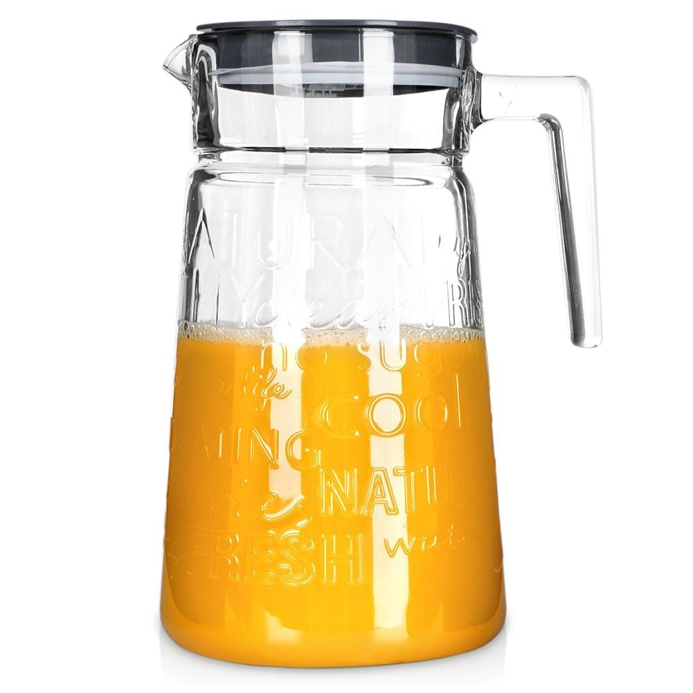 Versatile glass jug with lid and spout for drinks