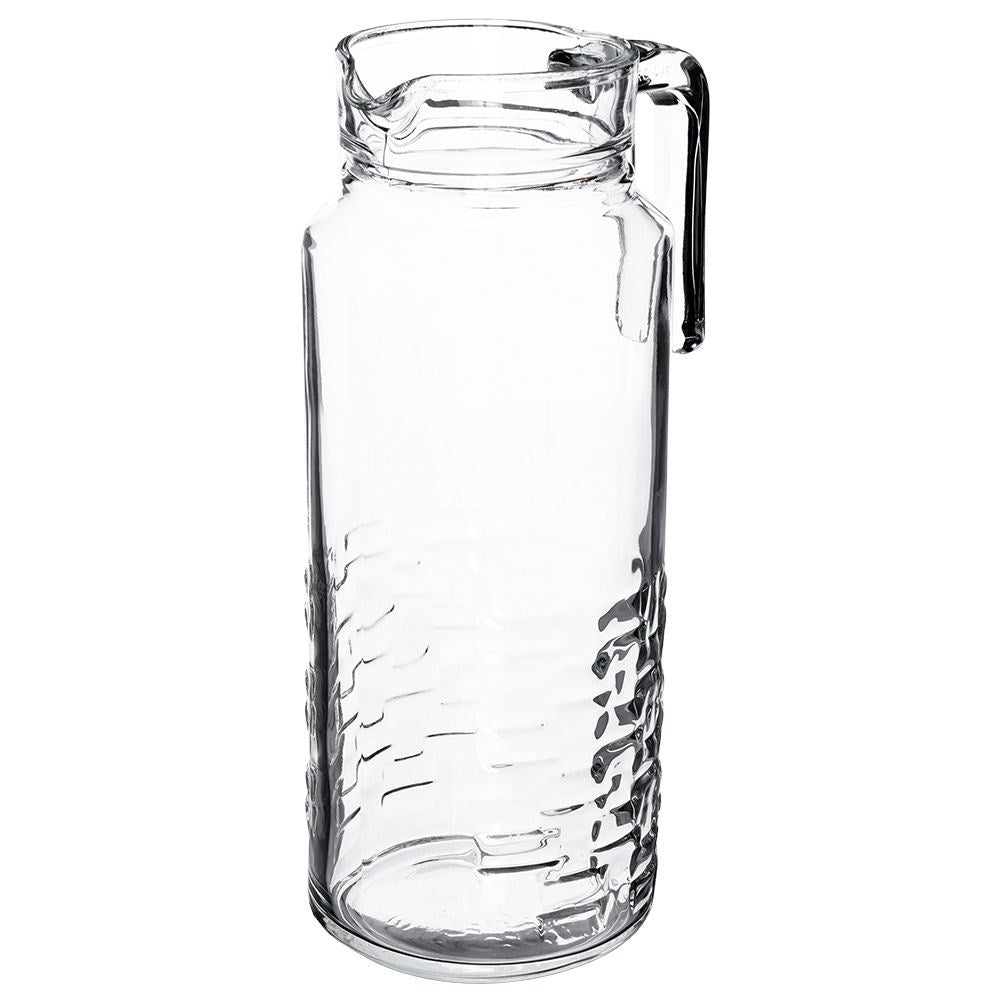 Versatile glass jug with lid, spout and comfortable handle