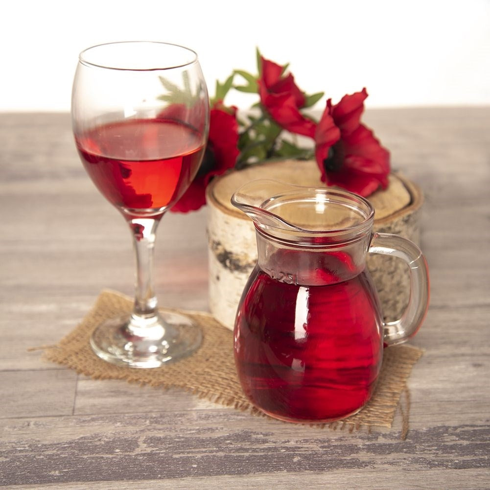 Versatile glass jug with spout, handle and measuring scale 300 ml