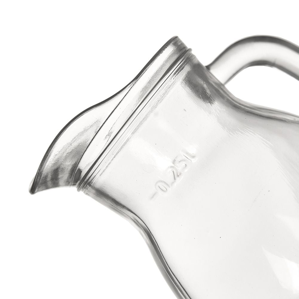 Versatile glass jug with spout, handle and measuring scale 300 ml
