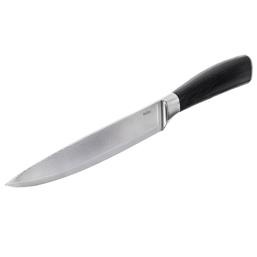 Versatile kitchen knife 17 cm in Damascus steel with packa wood handle