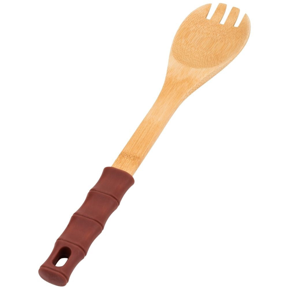 Versatile kitchen spoon in bamboo and silicone for all kitchen needs