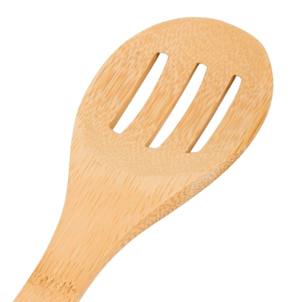 Versatile kitchen spoon in bamboo and silicone for serving