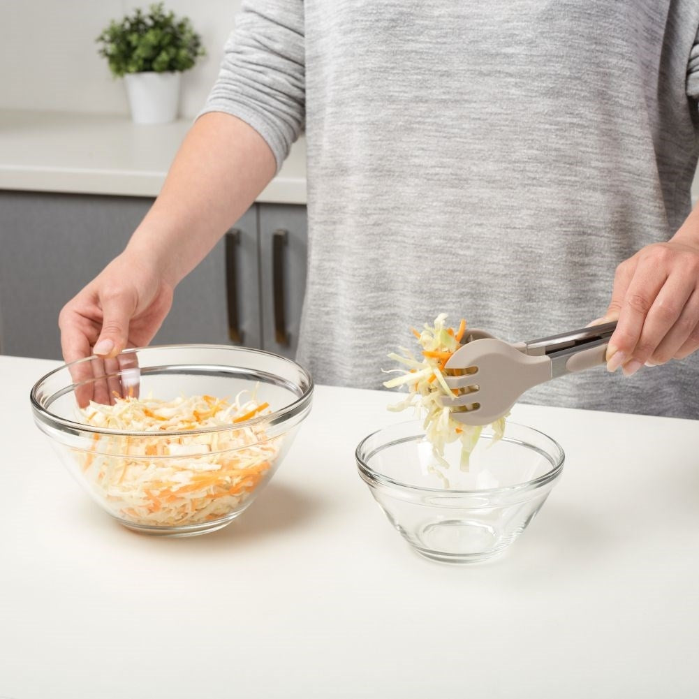 Versatile kitchen tongs for turning and serving