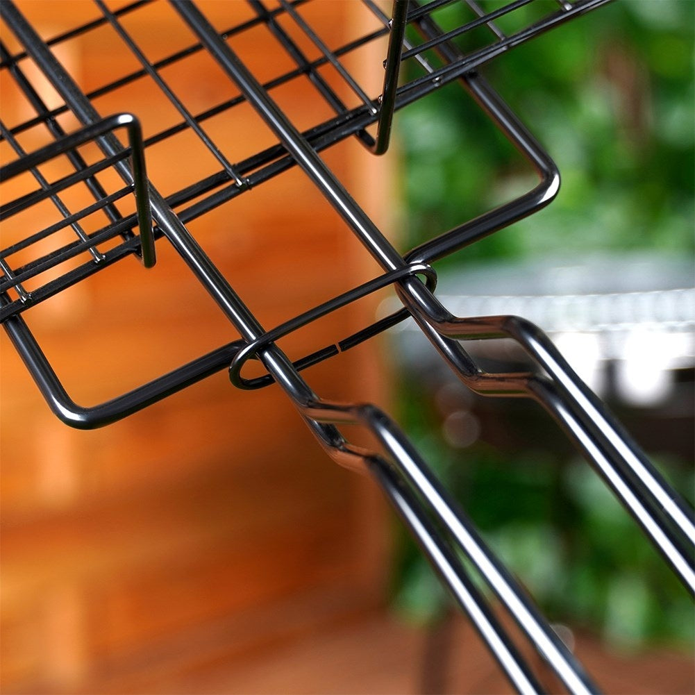 Versatile lockable grill basket with long handle for easy grilling