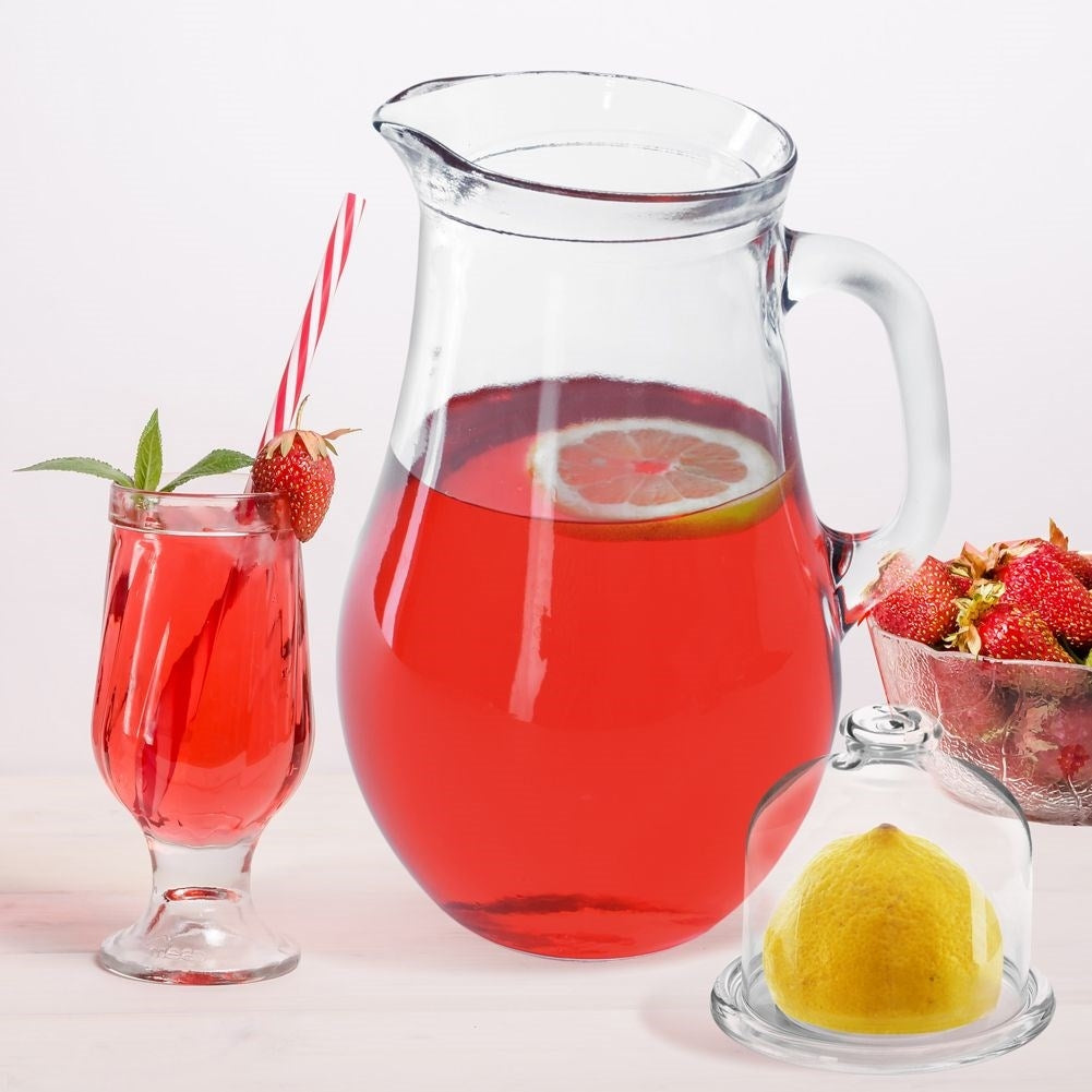 Versatile pitcher for water, juice, lemonade, iced tea and compote