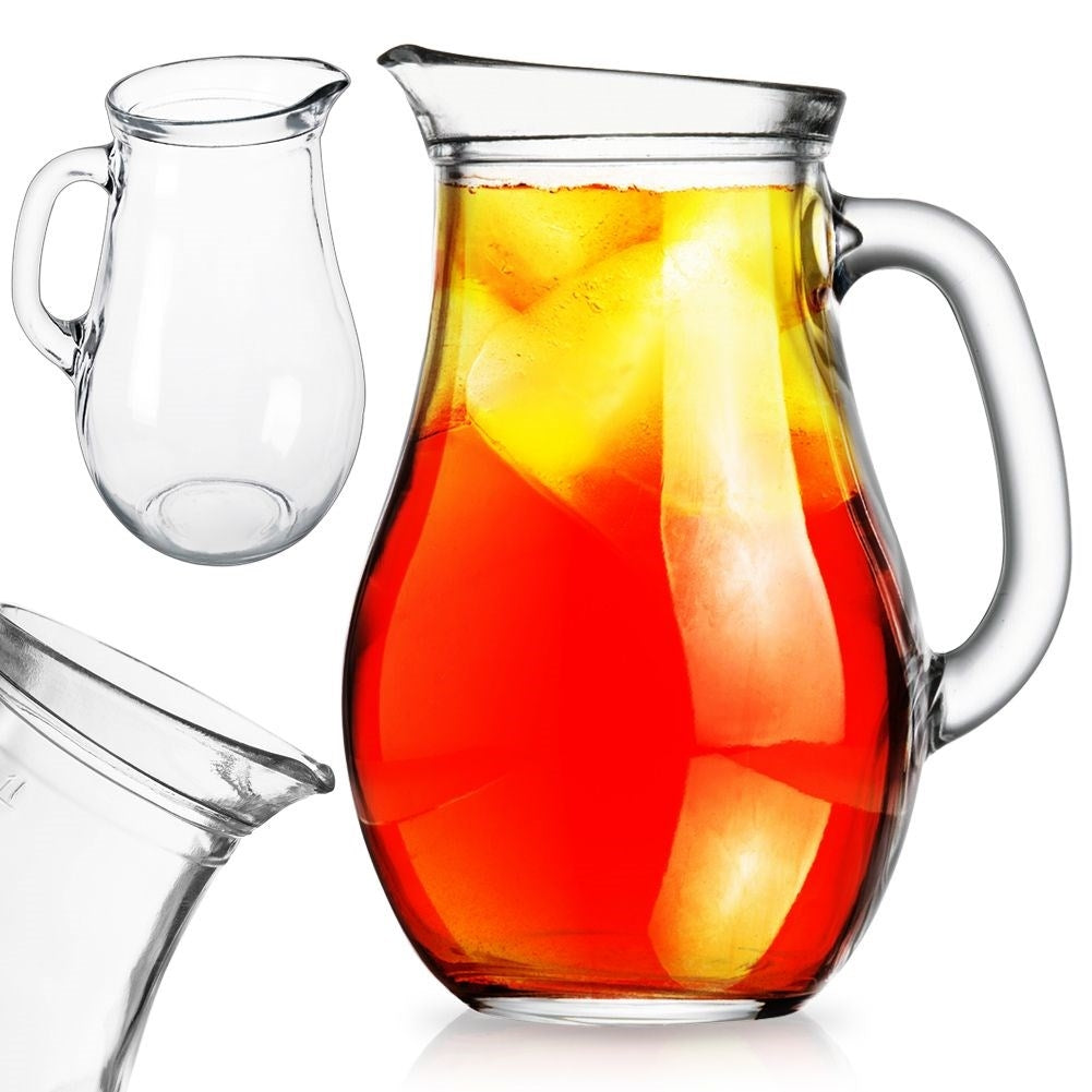 Versatile pitcher for water, juice, lemonade, iced tea and compote