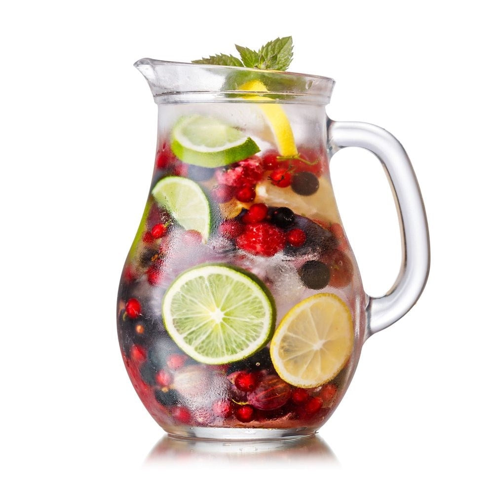 Versatile pitcher for water, juice, lemonade, iced tea, compote