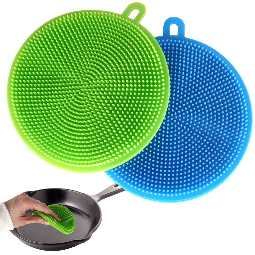Versatile silicone brushes for kitchen and bathroom