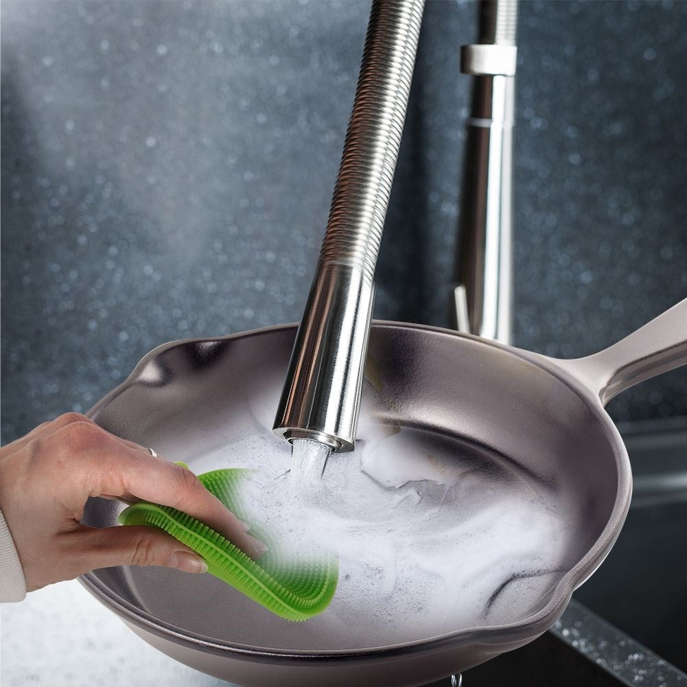 Versatile silicone brushes for kitchen and bathroom