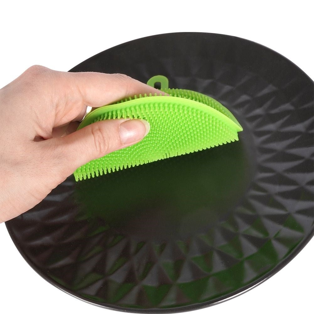 Versatile silicone brushes for kitchen and bathroom