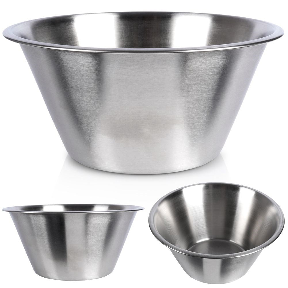 Versatile stainless steel bowl, 2L capacity for kitchen and storage