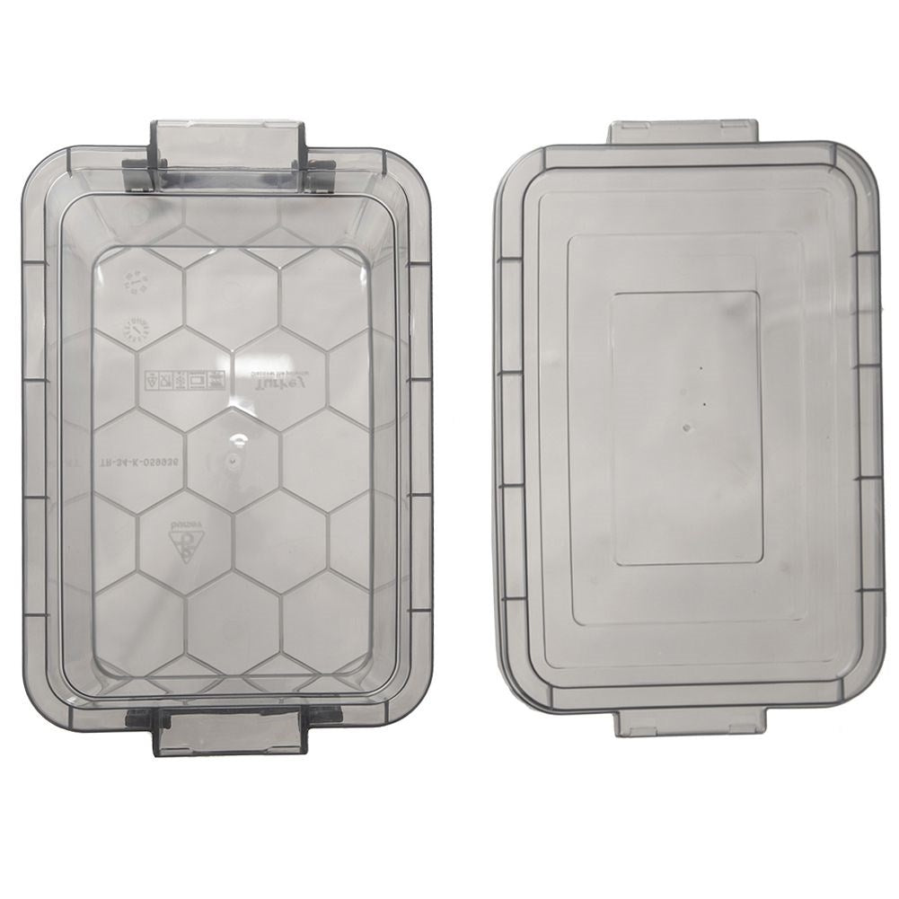 Versatile storage box 5L with tight-fitting lid and clips