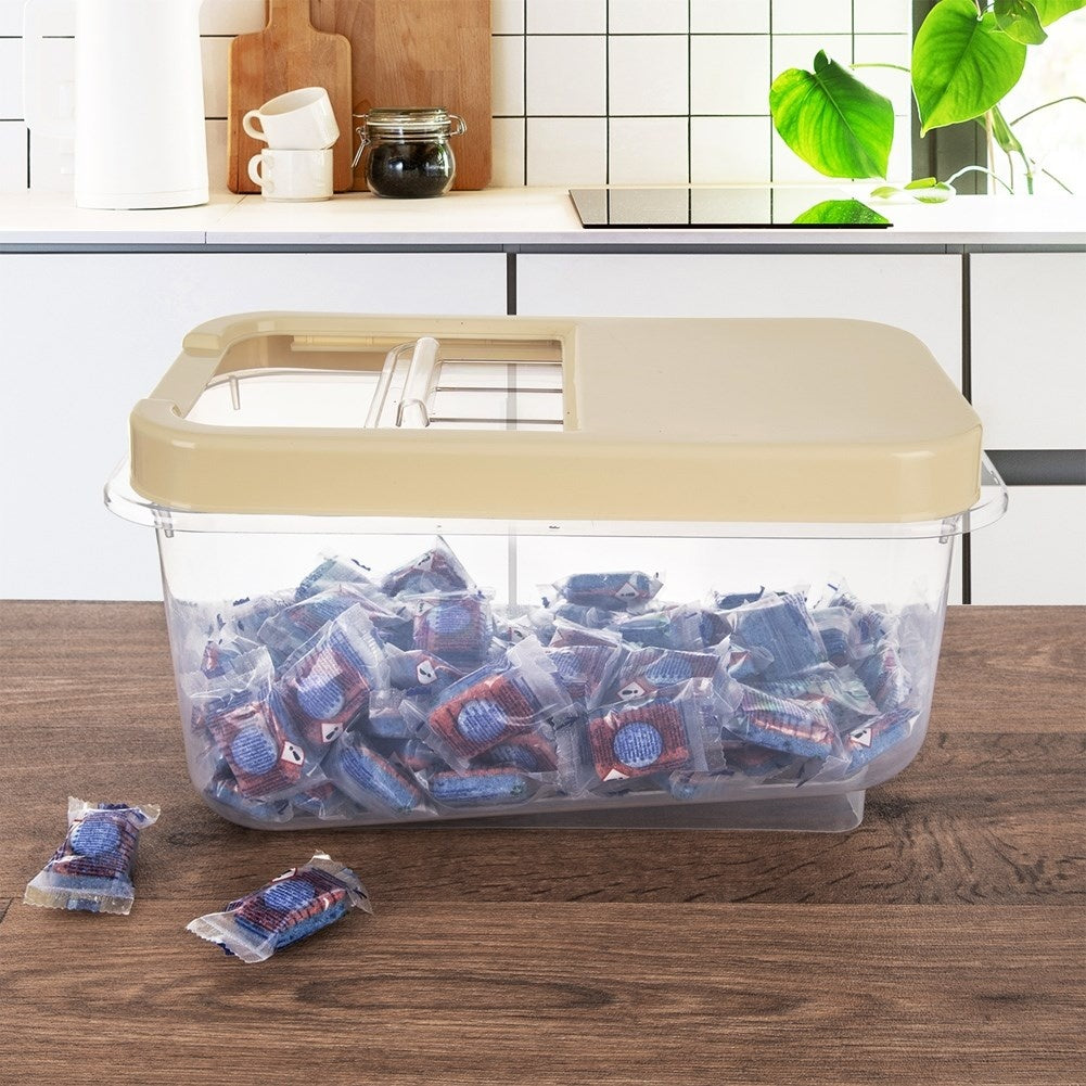 Versatile storage box 7.5L with sliding lid, durable plastic