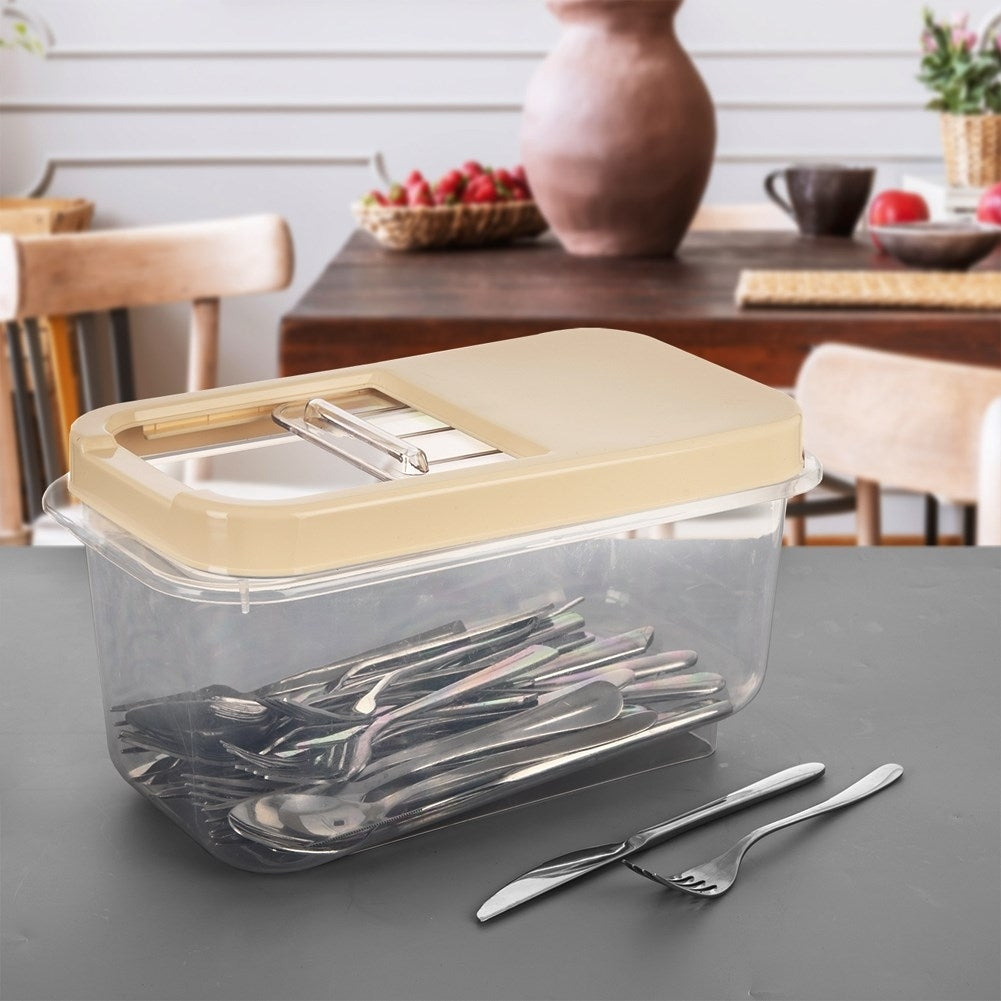 Versatile storage box 7.5L with sliding lid, durable plastic
