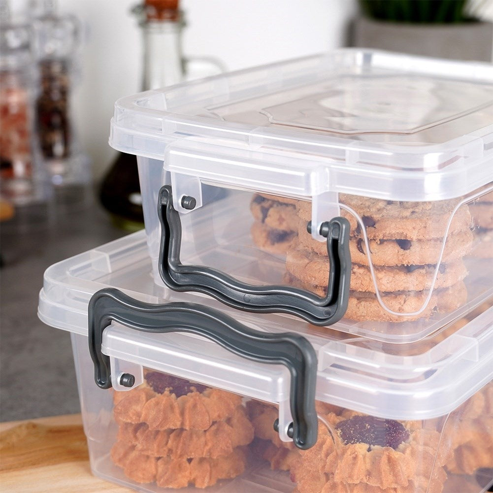 Versatile storage boxes with lids for fridge, microwave & dishwasher