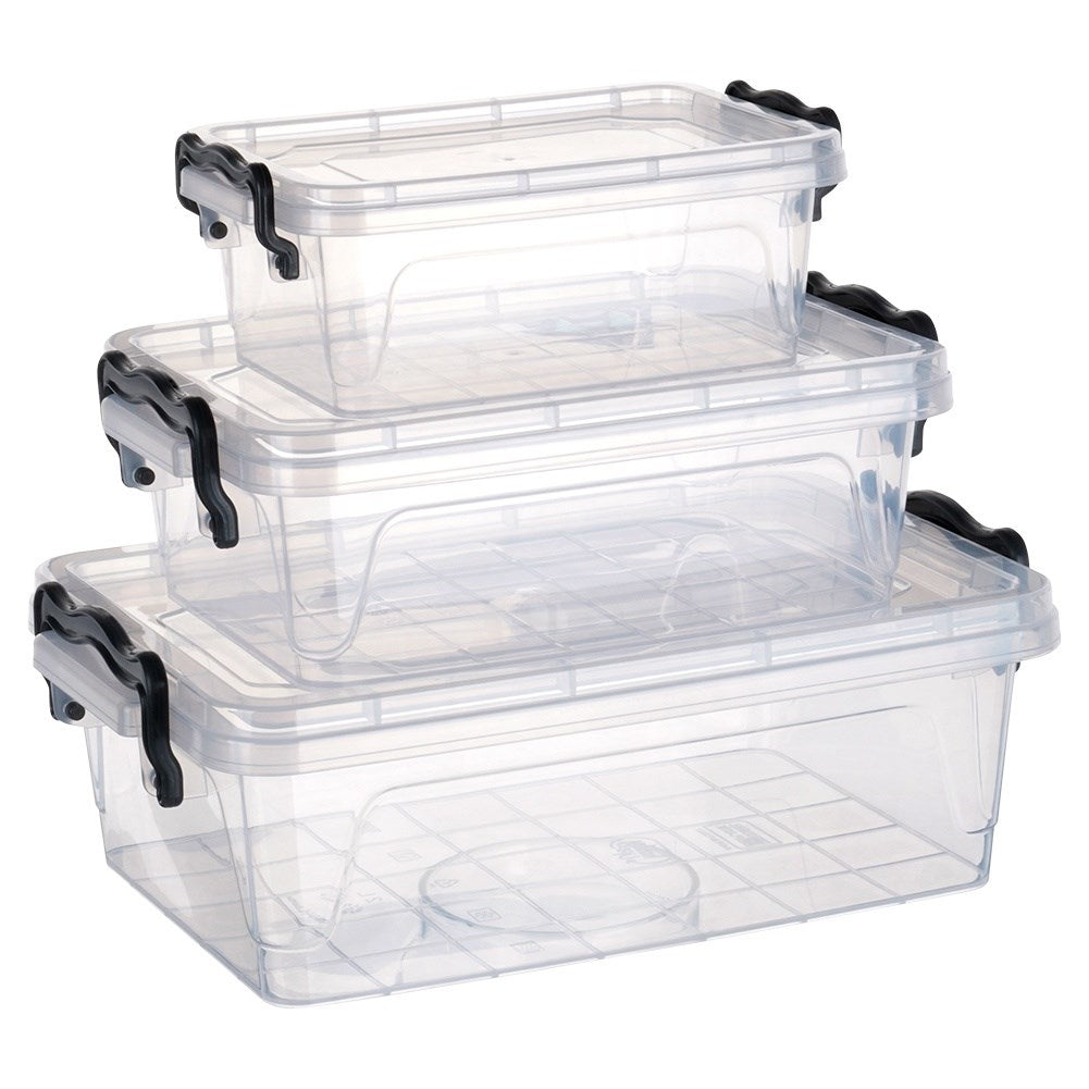 Versatile storage boxes with lids for fridge, microwave & dishwasher