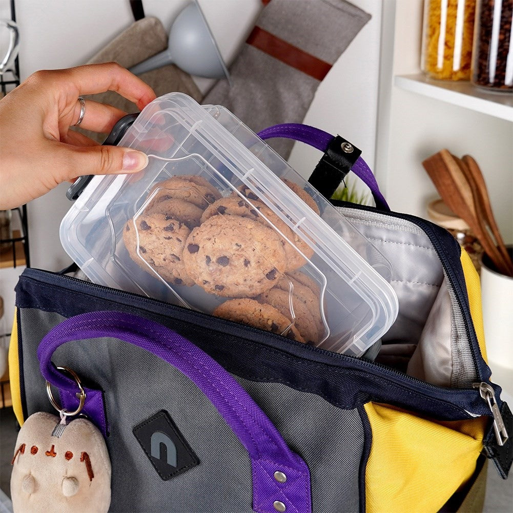 Versatile storage boxes with lids for fridge, microwave & dishwasher