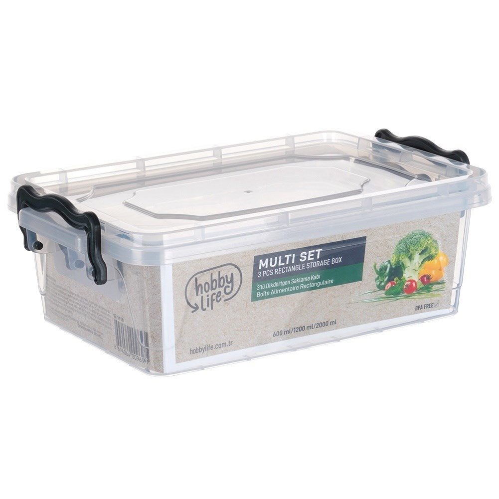 Versatile storage boxes with lids for fridge, microwave & dishwasher