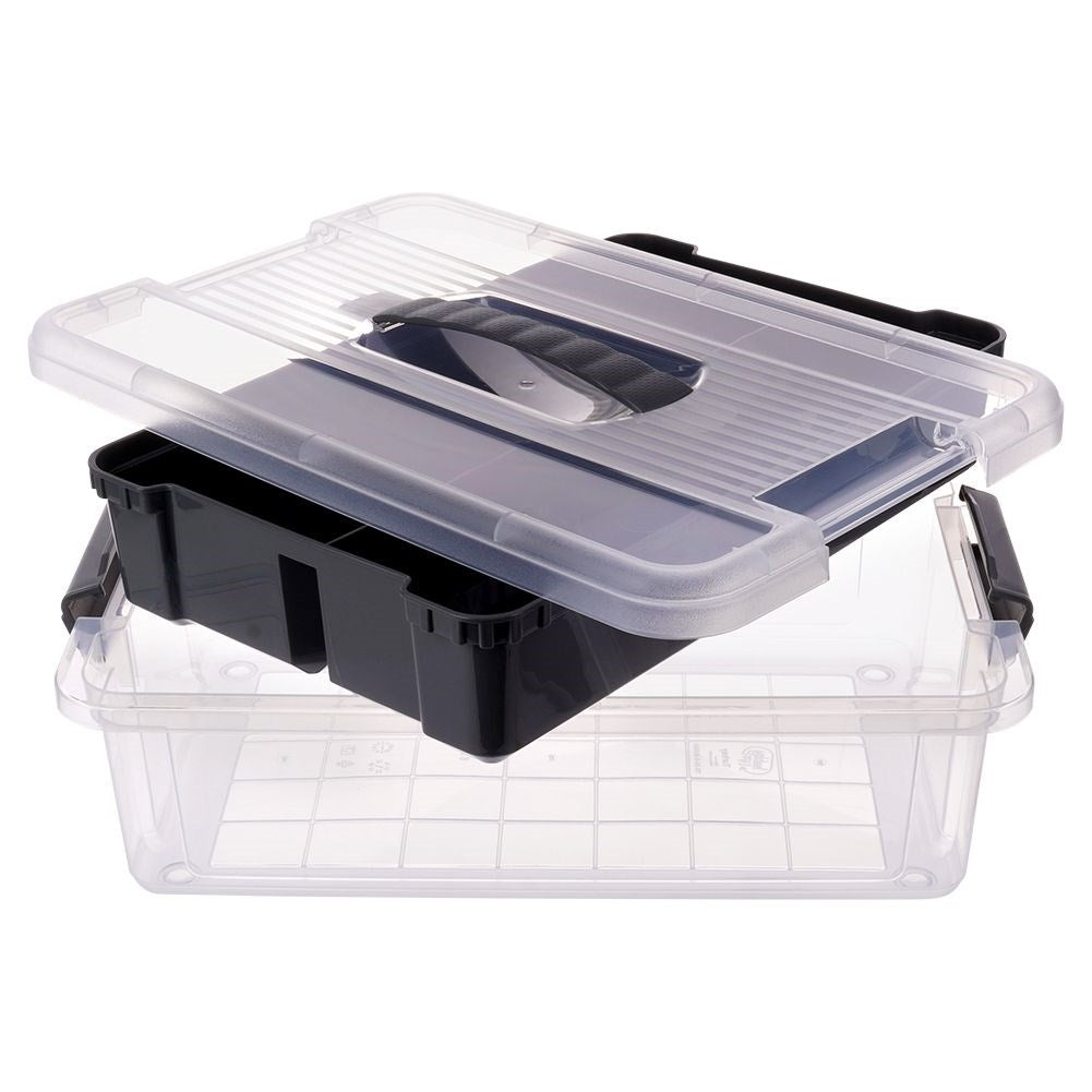 Versatile storage box with removable insert and four compartments