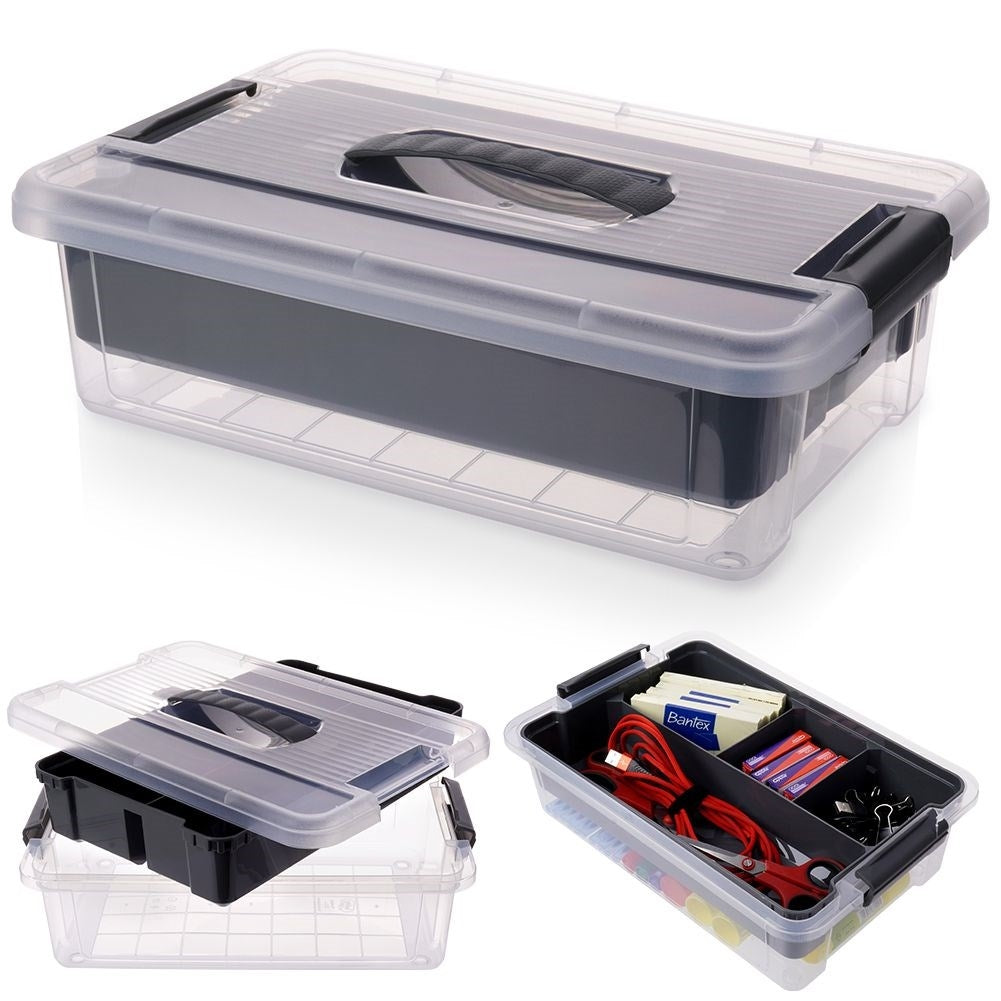 Versatile storage box with removable insert and four compartments
