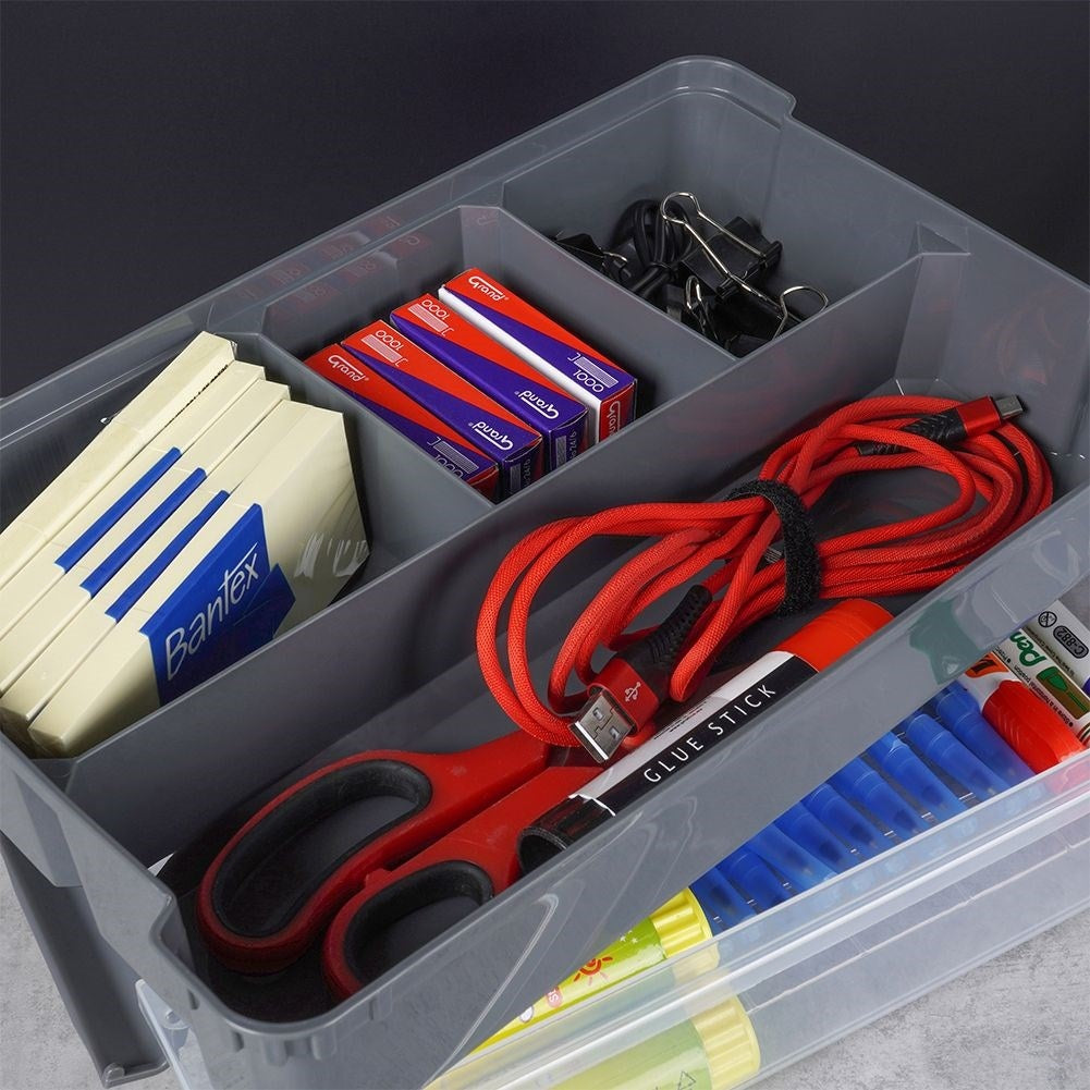 Versatile storage box with removable insert and four compartments
