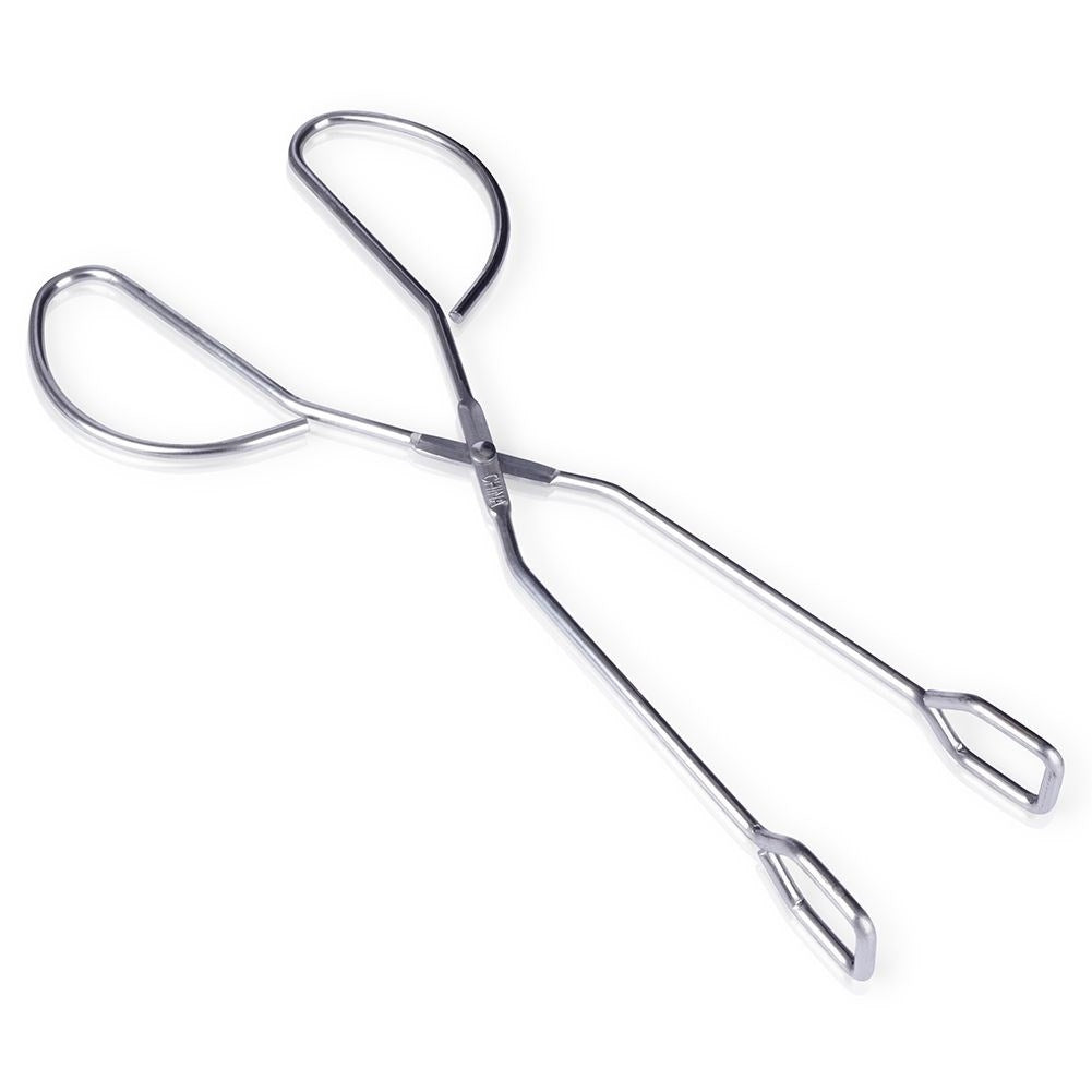 Versatile tongs in stainless steel for cooking and serving