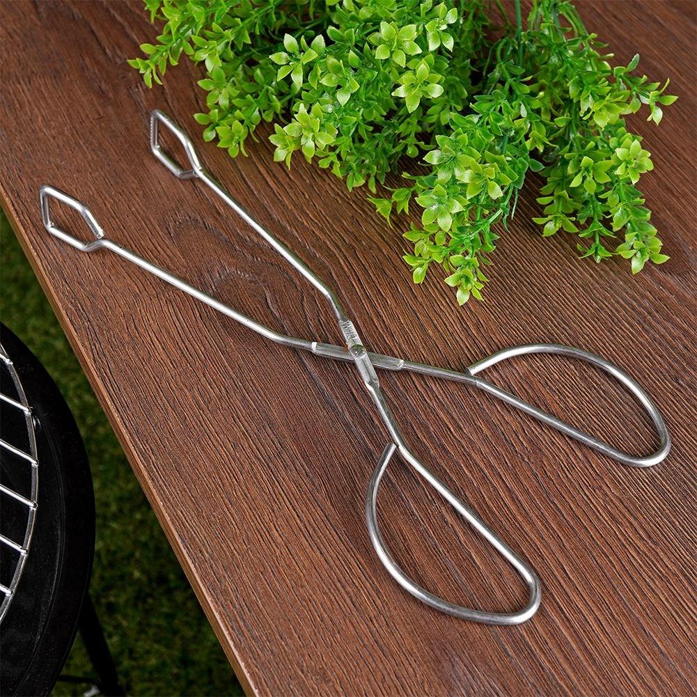Versatile tongs in stainless steel for cooking and serving