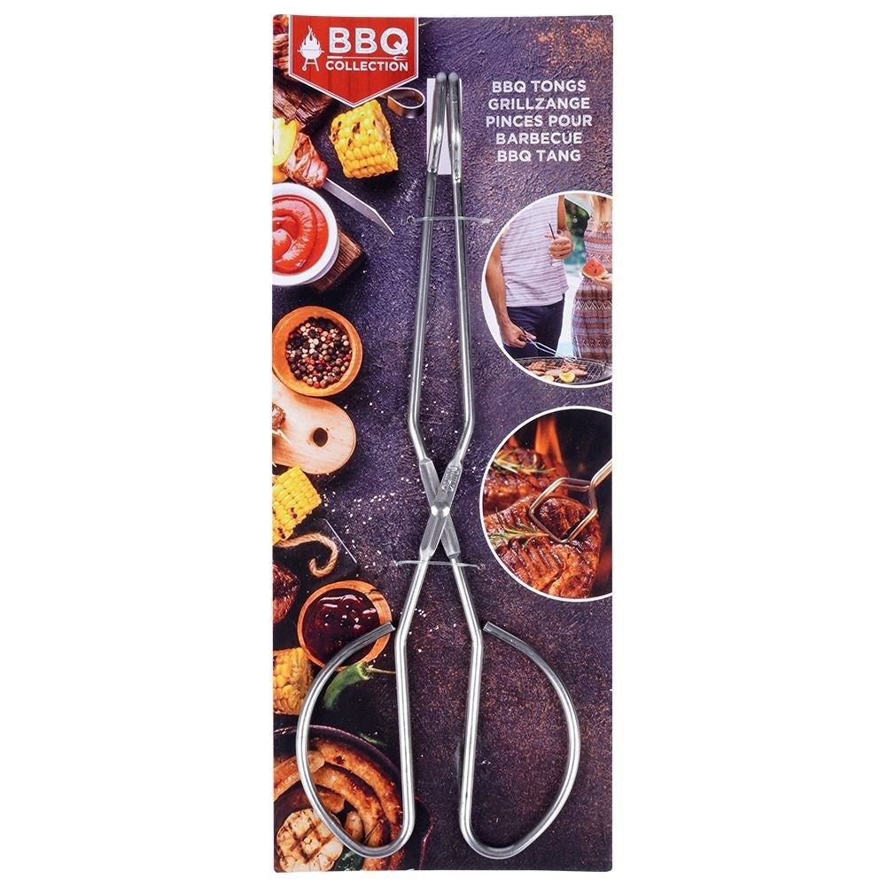 Versatile tongs in stainless steel for cooking and serving