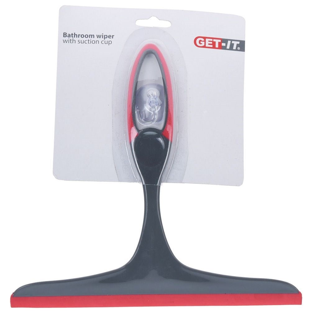 Versatile water scraper for windows and mirrors with suction cup