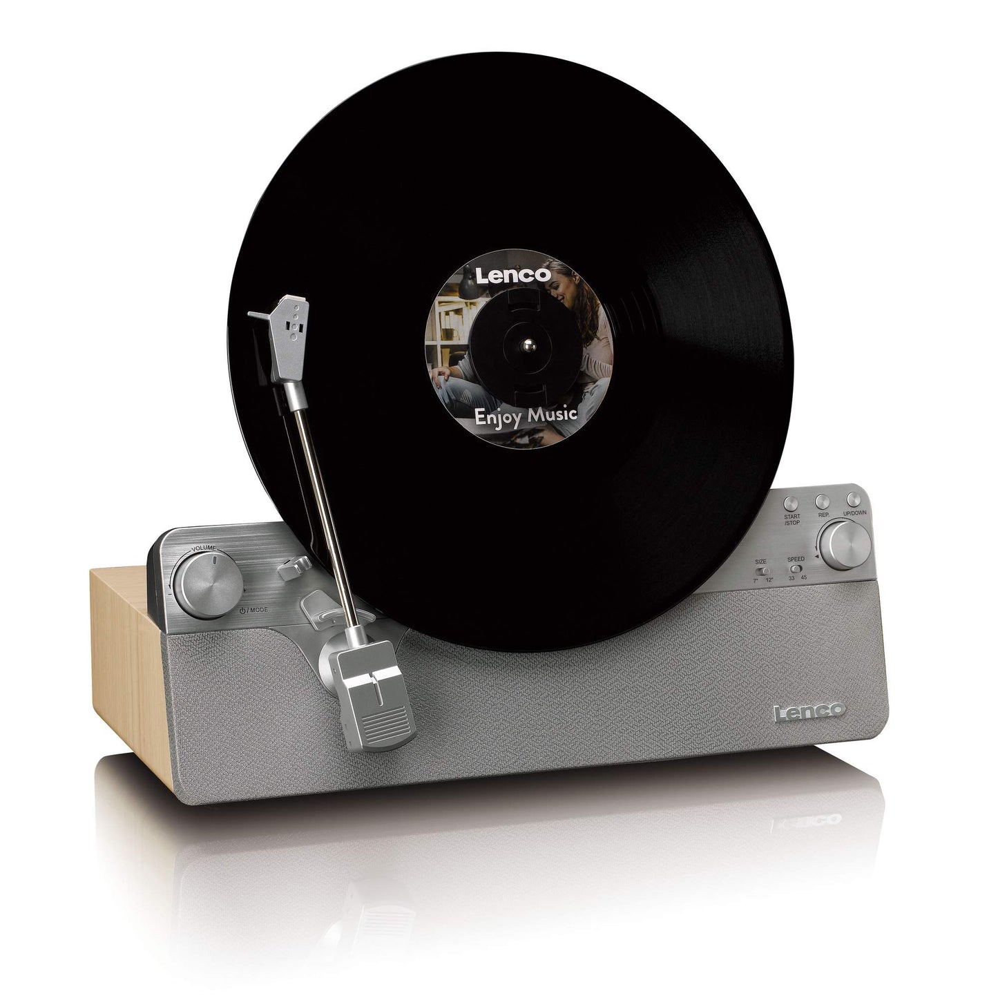 Vertical Record Player with Bluetooth and Speakers