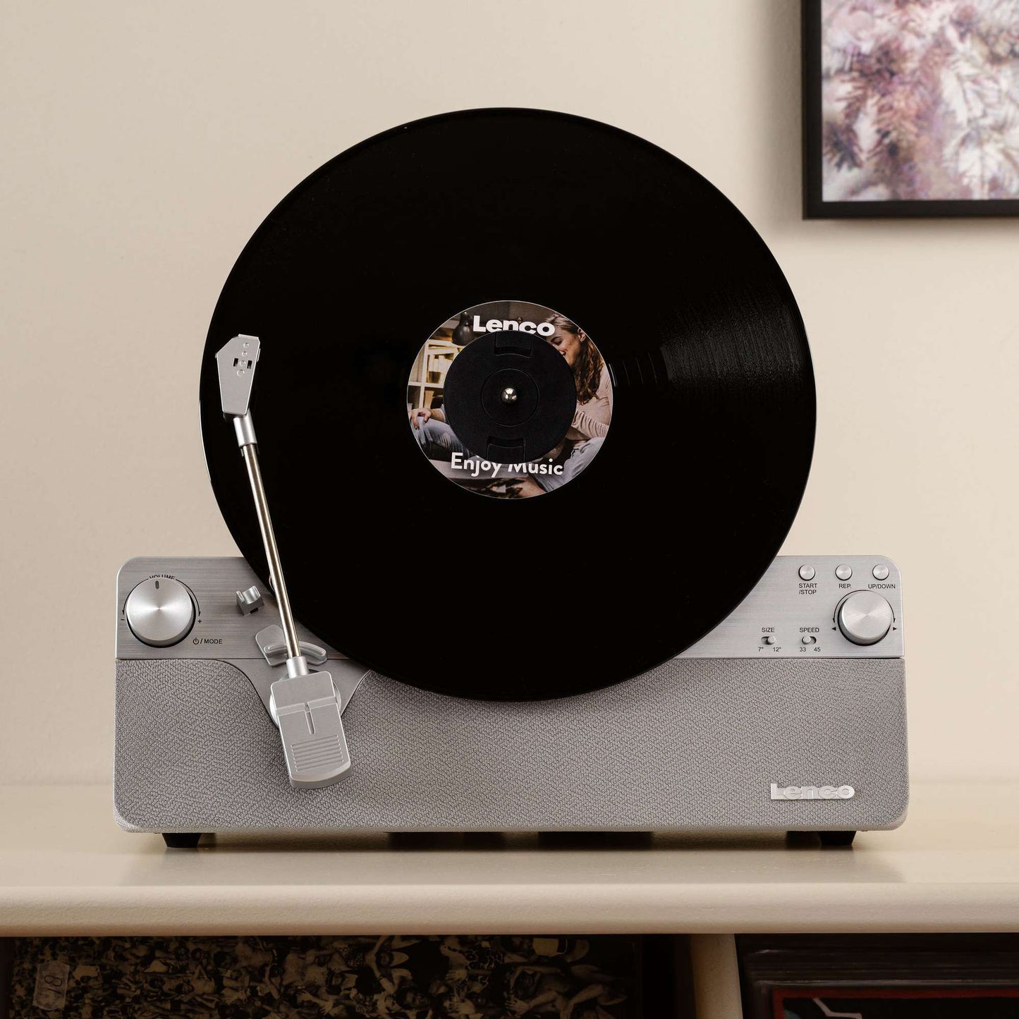 Vertical Record Player with Bluetooth and Speakers