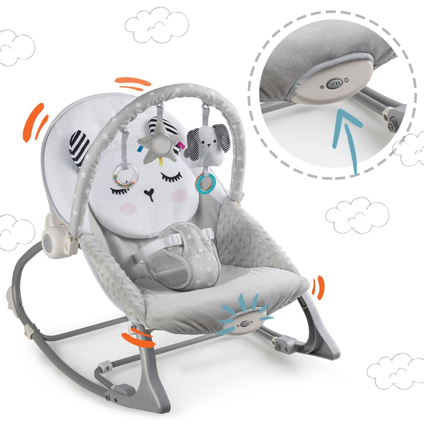 Vibrating Babysitter Nukido - Grey